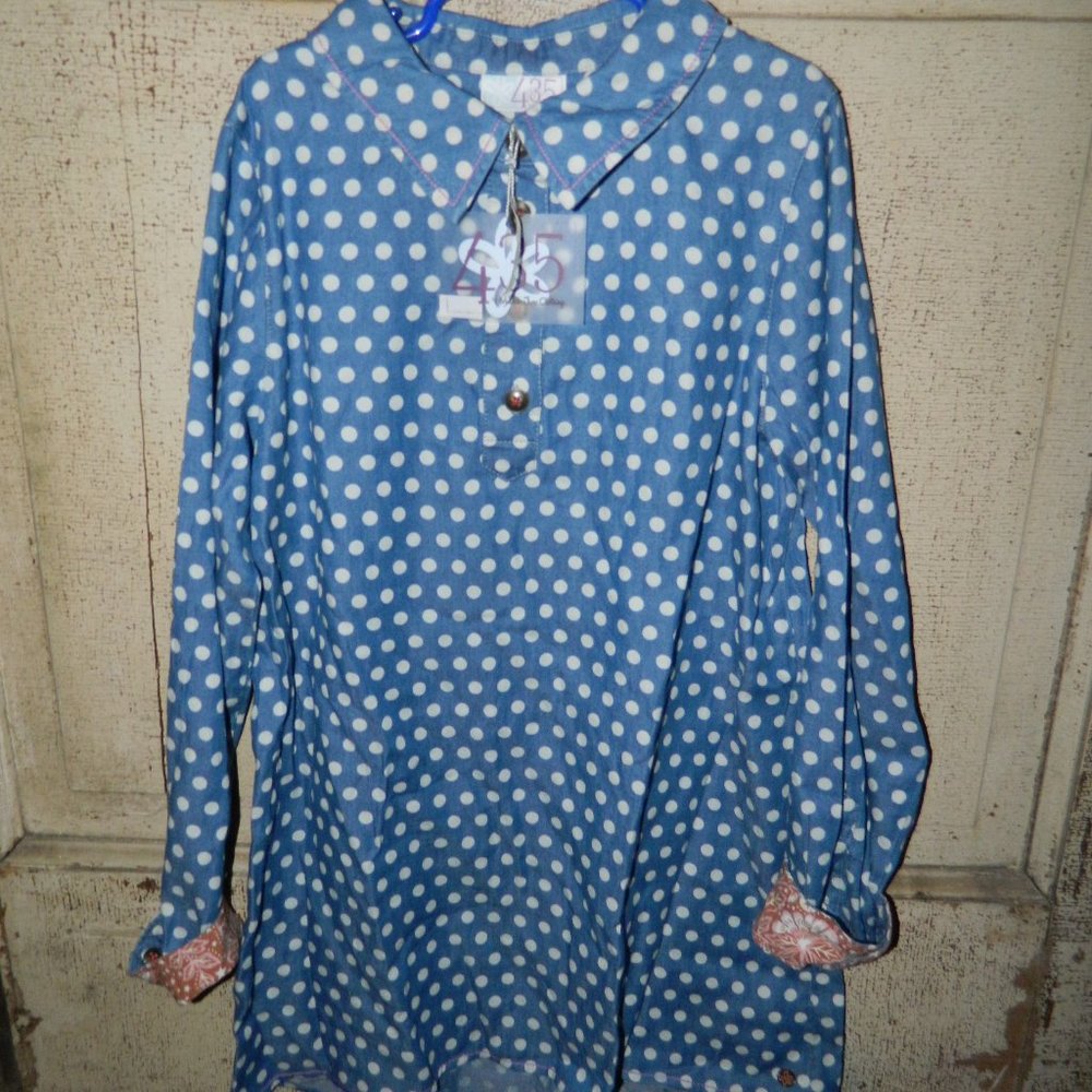 Matilda 435 Jane From the Heart Tunic Polka Dot Sz Girls 14 (J-3)